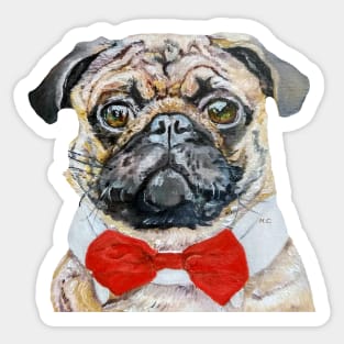 Pug (oil painting) Sticker